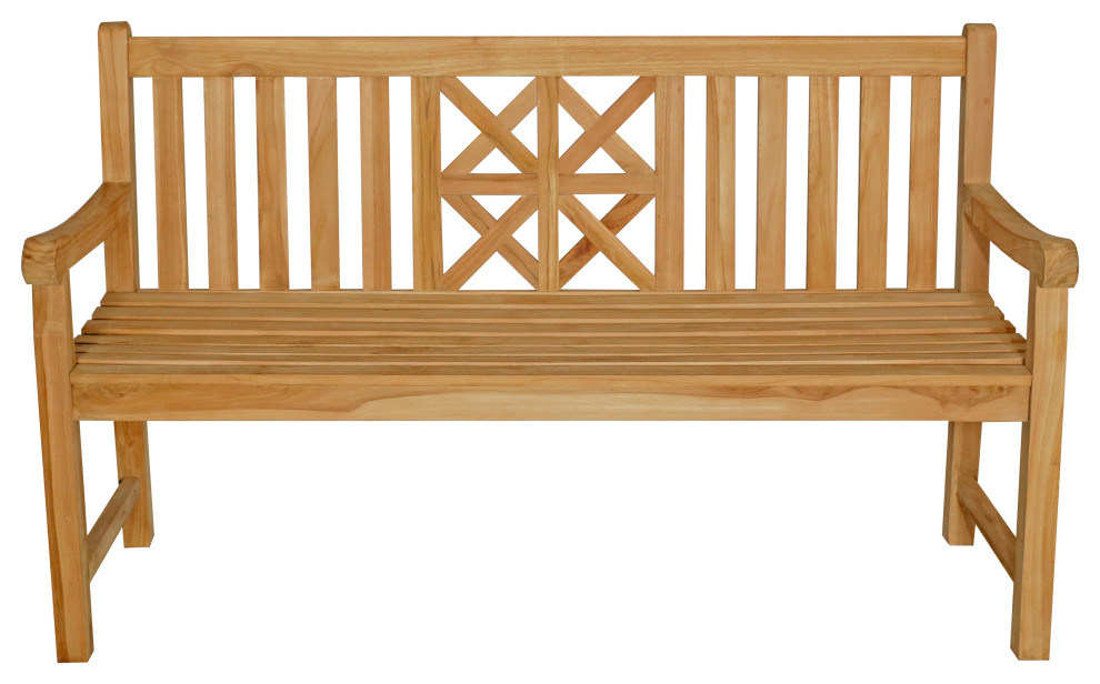 Teak Wood Arizona Outdoor Patio Bench  5  x27  Transitional   Outdoor Benches   by Chic Teak  Houzz