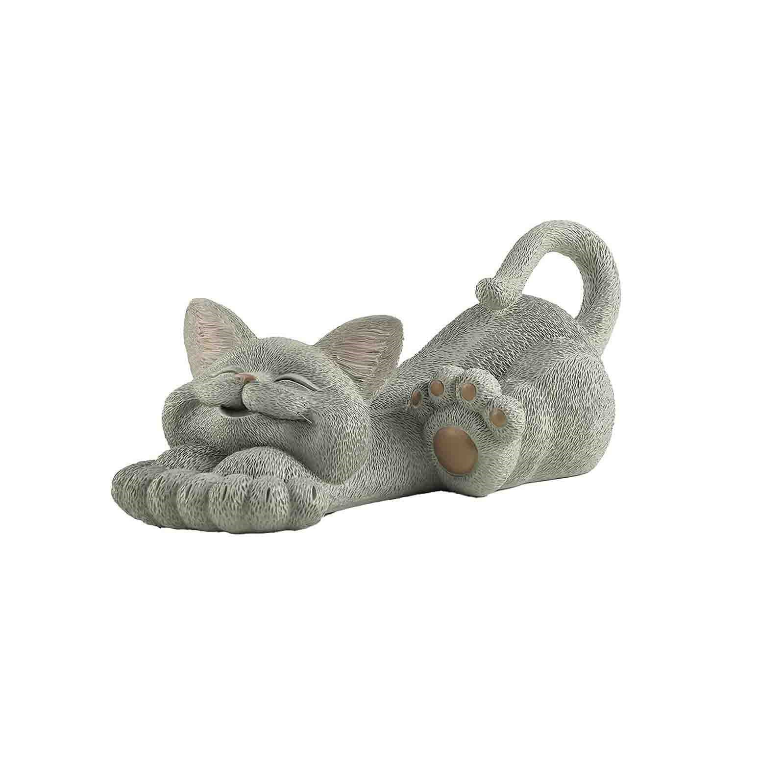 Toyfunny Whimsical Cat Smiling Garden Statue Decorate For Home Garden Yard