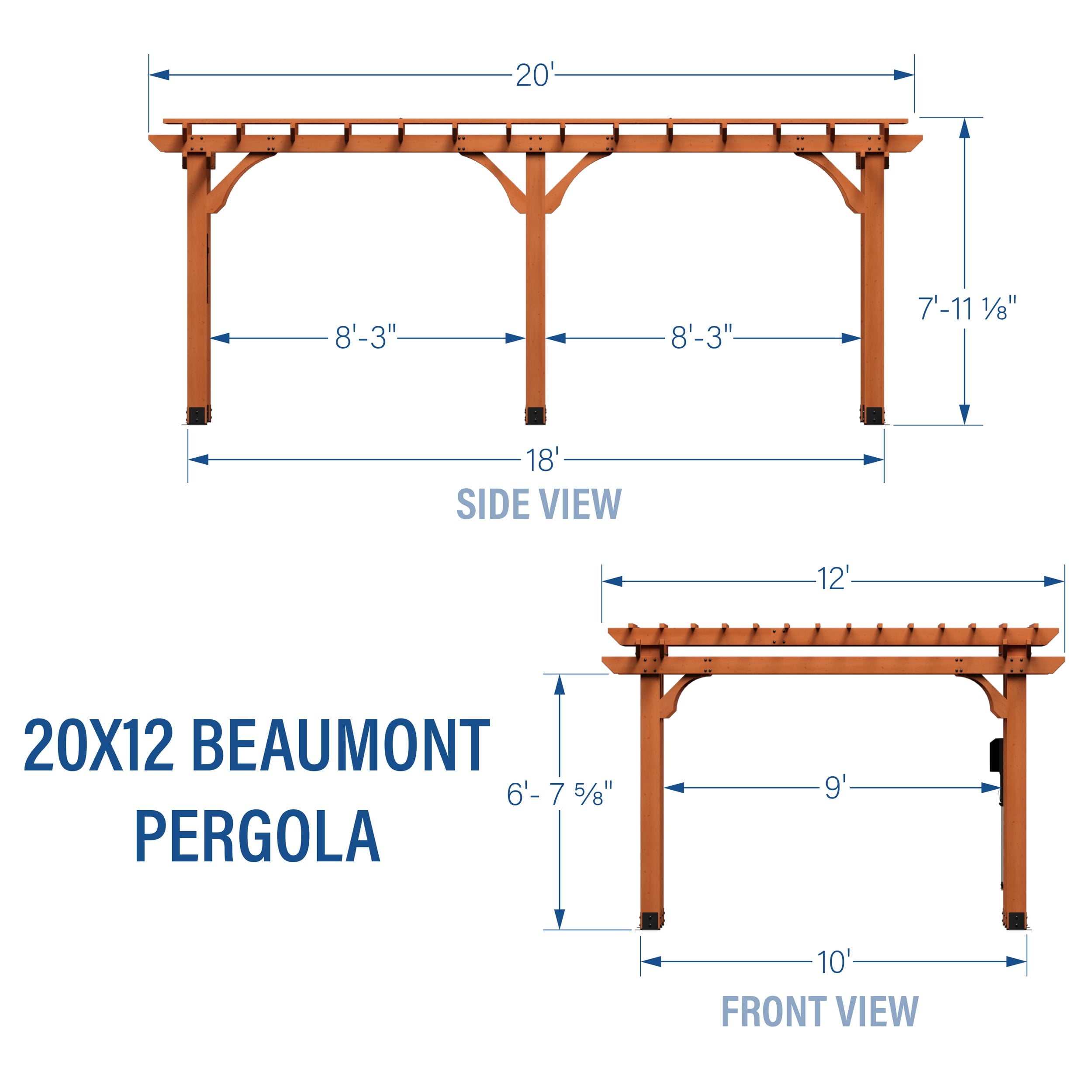 Backyard Discovery 20' x 12'Beaumont Pergola 120.2 in Brown