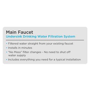 EcoPure Main Faucet Under Sink Water Filter System EPWUFF