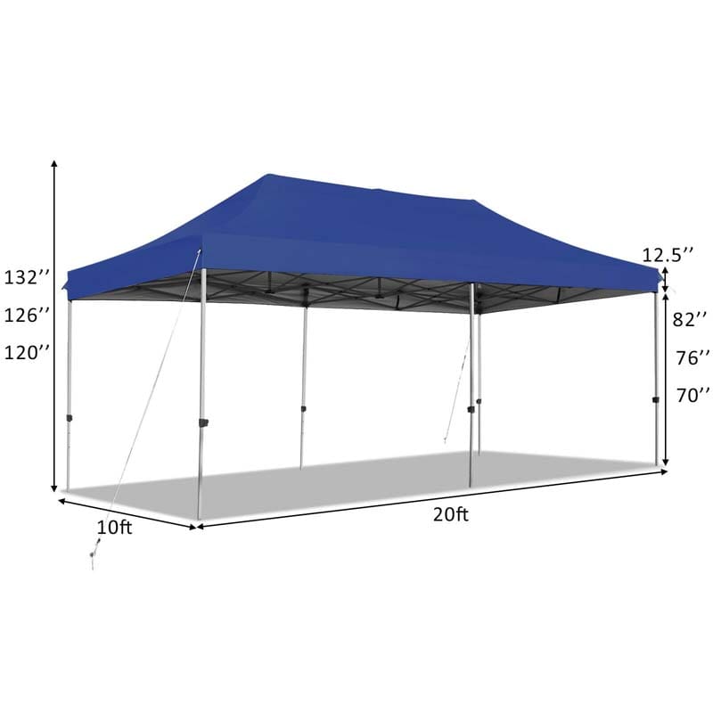 10 x 20 FT Pop Up Canopy Tent Portable Folding Event Party Tent Adjustable with Roller Bag