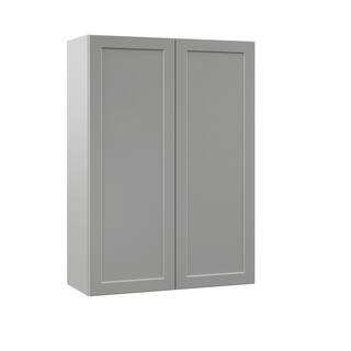 Hampton Bay Designer Series Melvern Assembled 30x42x12 in. Wall Kitchen Cabinet in Heron Gray W3042-MLGR