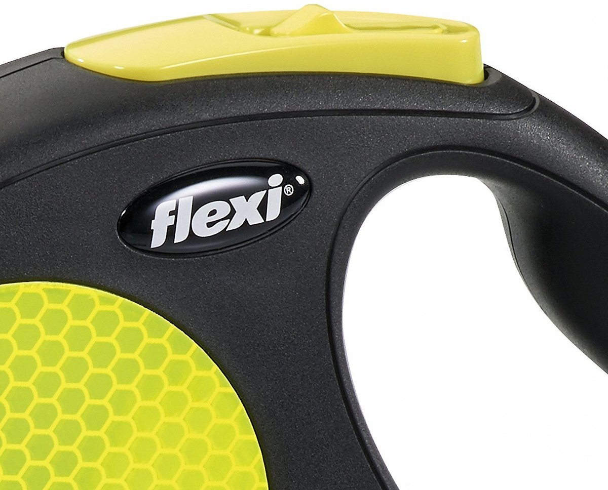 Flexi Neon Nylon Tape Reflective Retractable Dog Leash