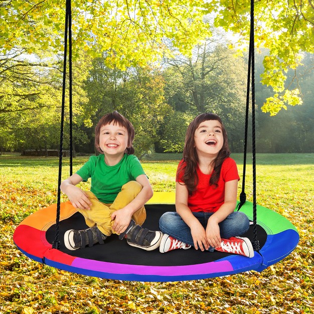 Costway 40 x27 x27 Flying Saucer Tree Swing For Kids Round Tree Swing For Outdoor