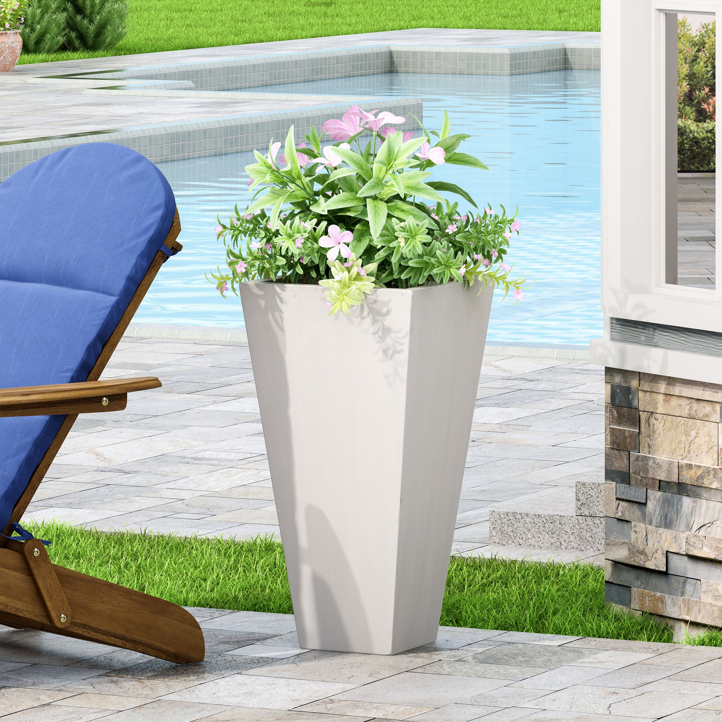 Fardeen Outdoor Modern Cast Stone Planter