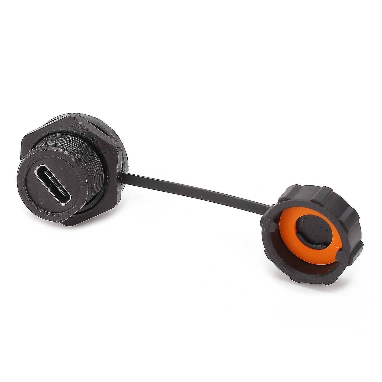 Waterproof USB Connector Threaded Female Panel Mount Socket Industrial Supplies E10TPC‑TF‑F‑F