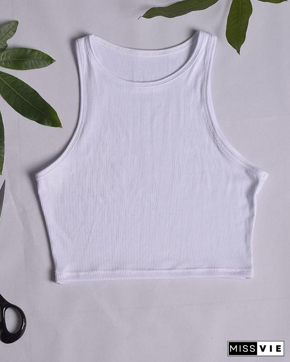 High Neck Crop Tank Top