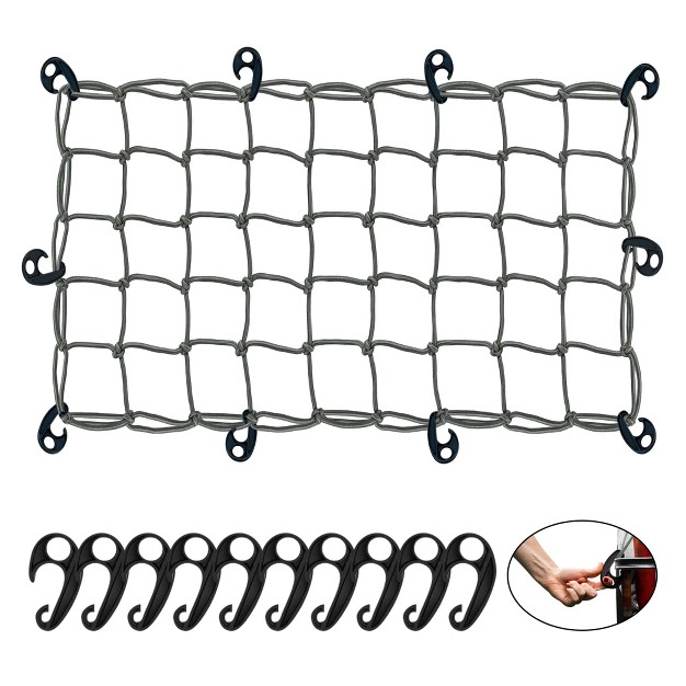 X 20 quot Heavy Duty Bungee Net stretches To 84 quot X 40 quot 10 Hooks