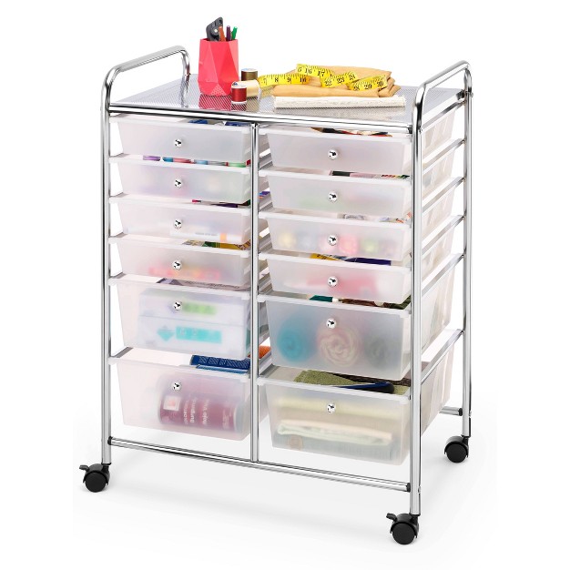 Whitmor 12 Drawer Storage Cart White