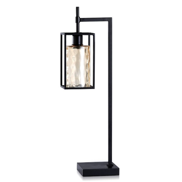 Elijah Metal And Glass Table Lamp Black Finish Stylecraft