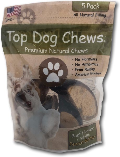 Top Dog Chews Peanut Butter Filled Cow Hooves Dog Treat