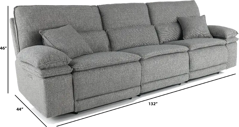 Merino Charcoal Gray Power Reclining Sofa