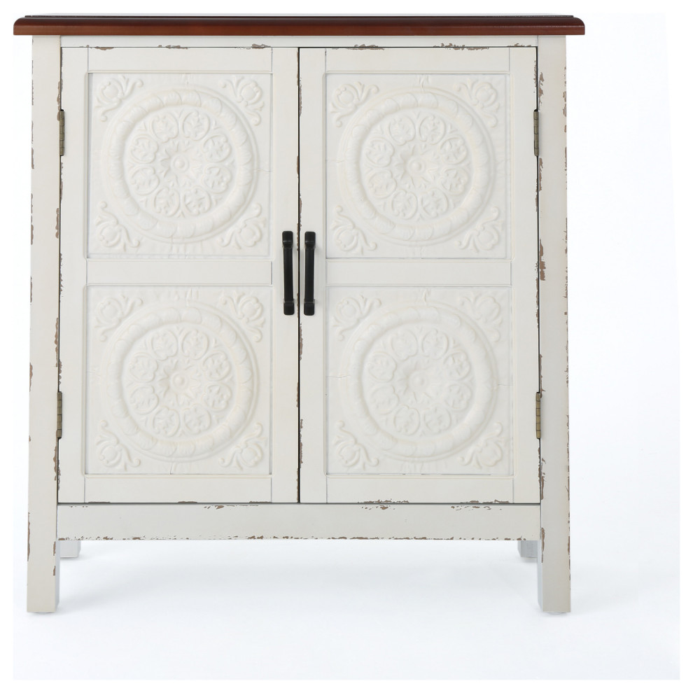 GDF Studio Aliana Shabby Painted Accent Cabinet   French Country   Accent Chests And Cabinets   by GDFStudio  Houzz