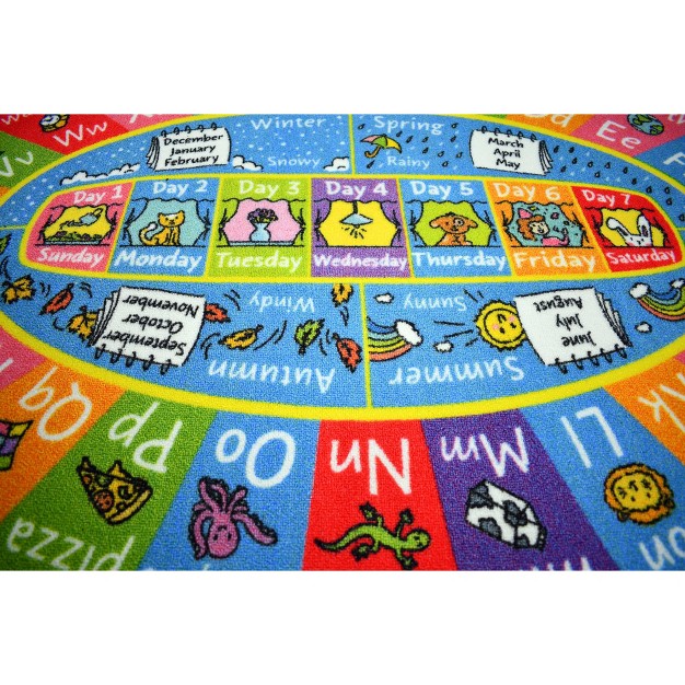 Kc Cubs Boy amp Girl Kids Abc Alphabet Seasons Months amp Days Educational Learning amp Fun Play Nursery Bedroom Classroom Oval Rug Carpet