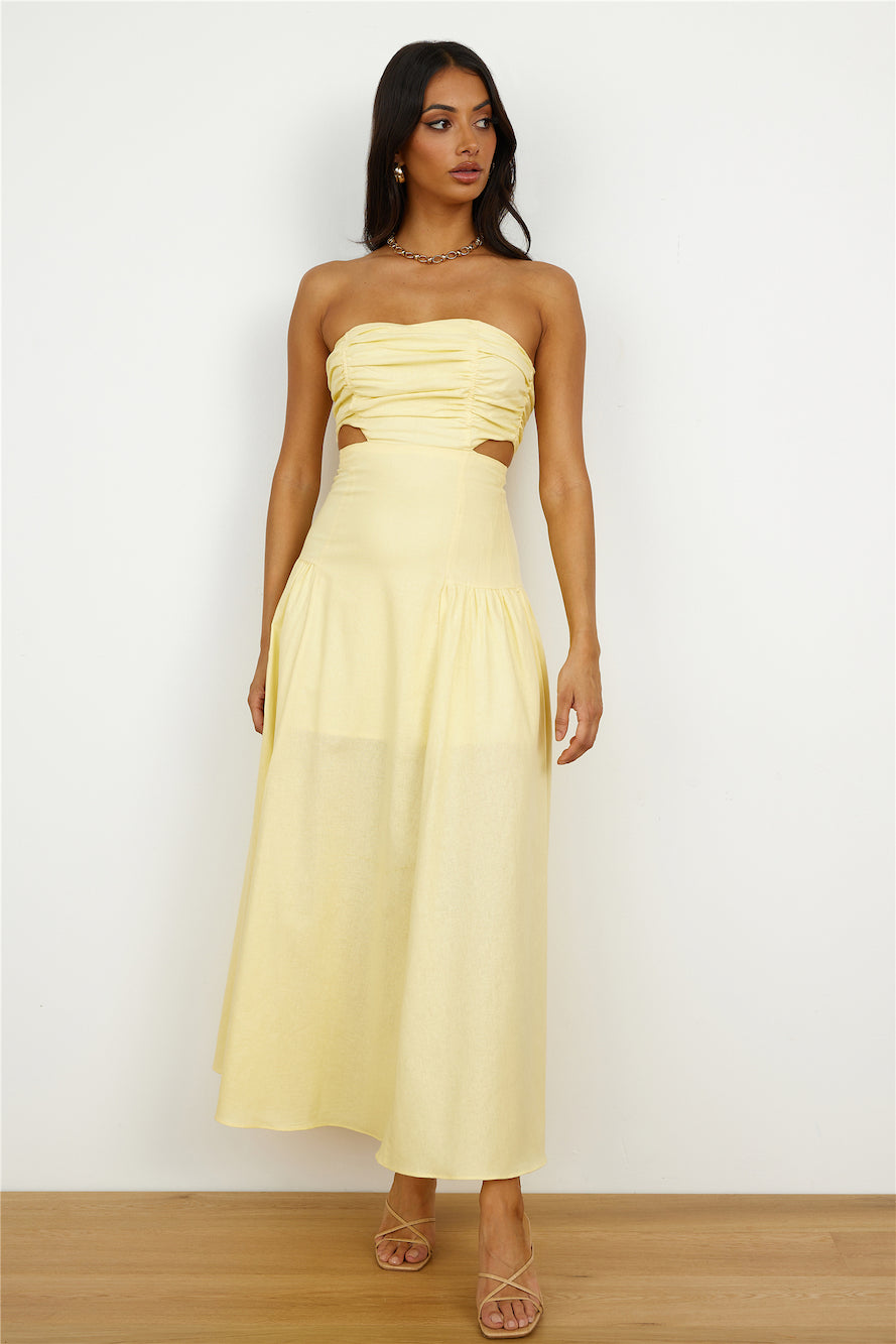 Garden Dance Midi Dress Yellow