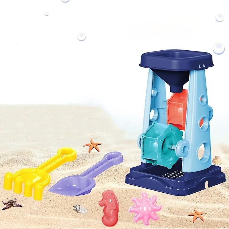 Parent-child Interactive Beach Toys Trolley Hourglass Sand Shovel Beach Rake Star Toy (1set (5pcs))