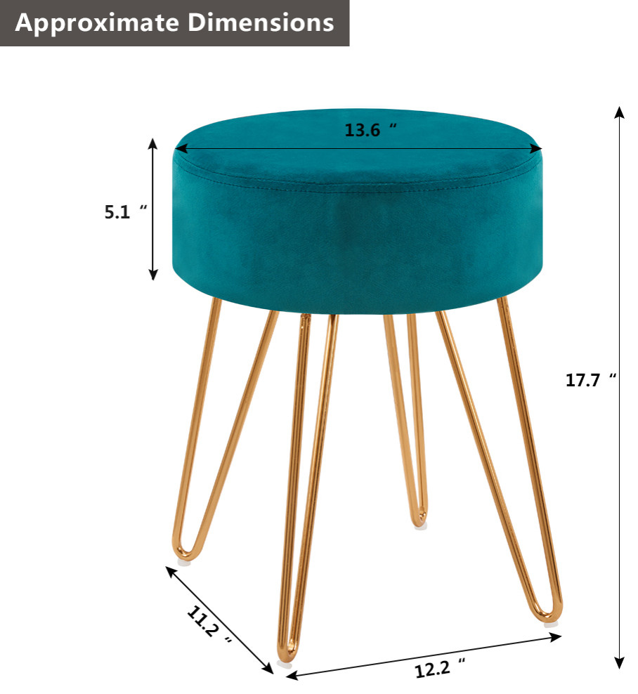 Golden Hairpin Legs Vanity Stool   Midcentury   Vanity Stools And Benches   by Duhome inc  Houzz