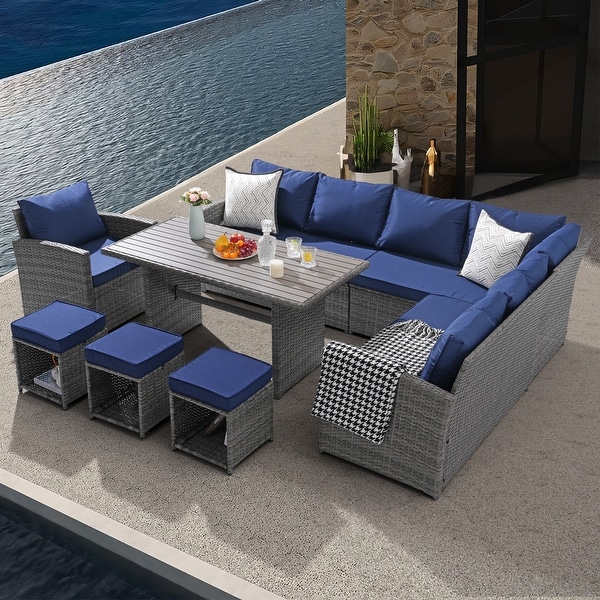 Outdoor 8piece Wicker conversation set Patio Sofa Furniture