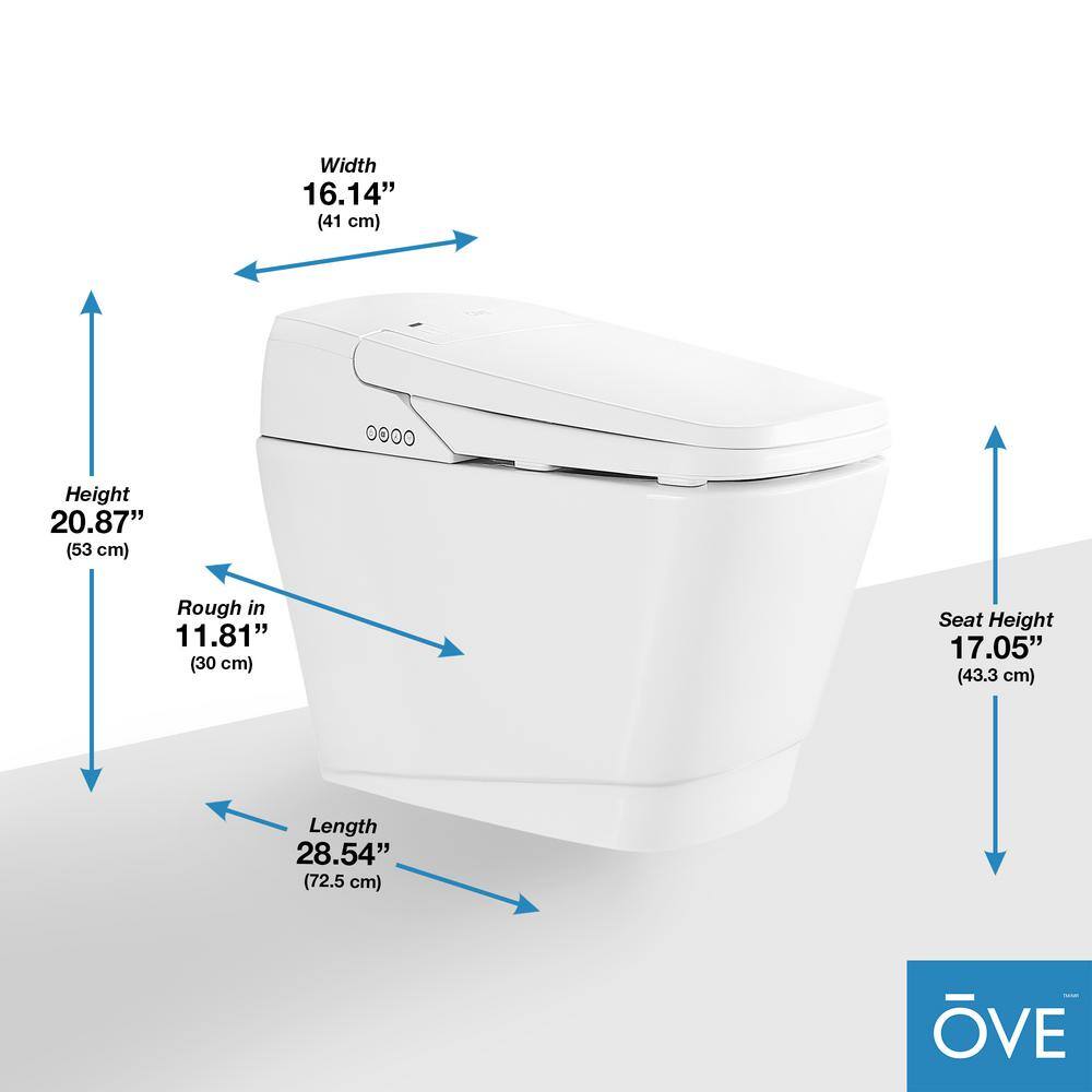 OVE Decors Fran Elongated Bidet Toilet in White Fran