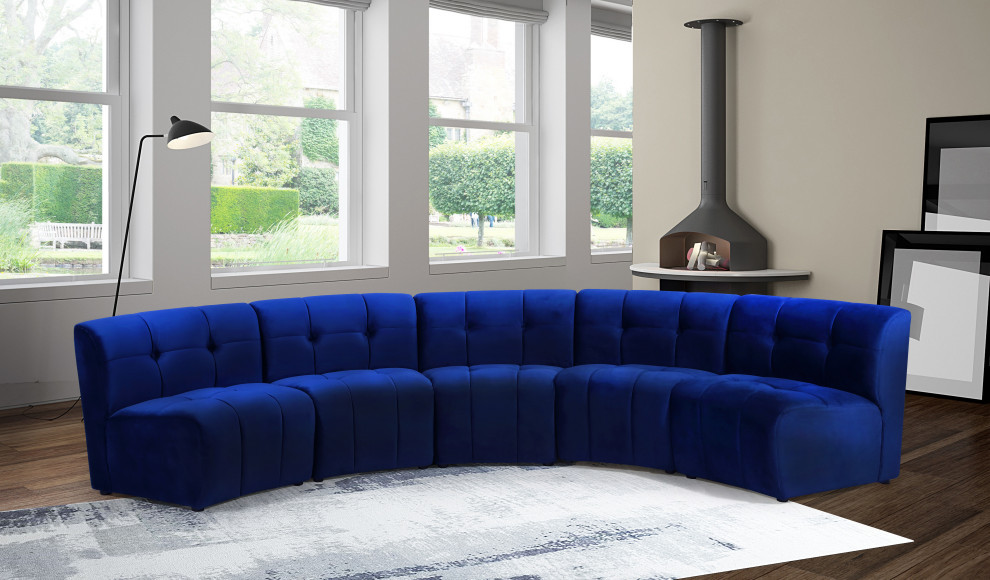 Limitless Modular Velvet 1 Piece Sectional   Contemporary   Sectional Sofas   by Meridian Furniture  Houzz