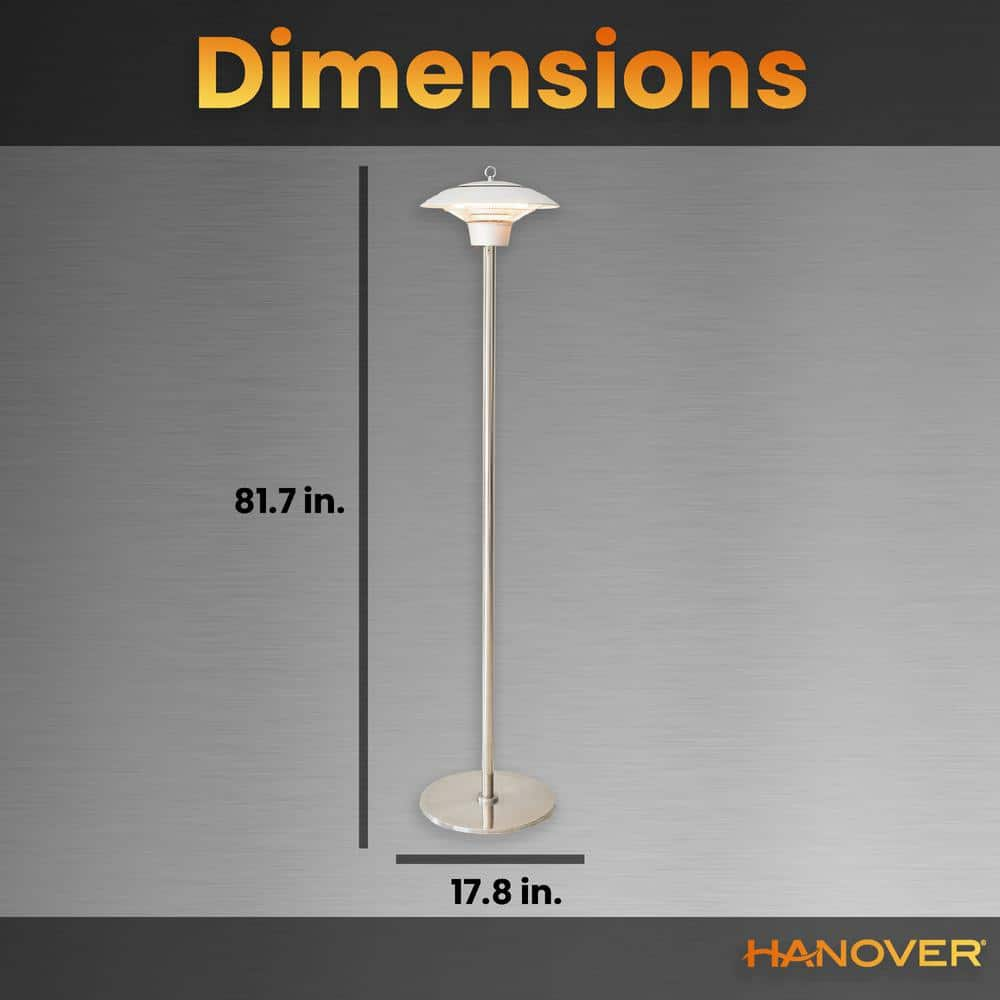 Hanover 1500-Watt Infrared Stand Electric Patio Heater in Silver HAN1023HA-SLV