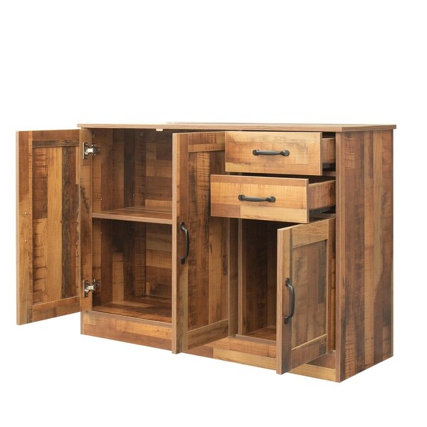 Wood Buffet Sideboard with 2 Doors and1 Storage and 2 Drawers