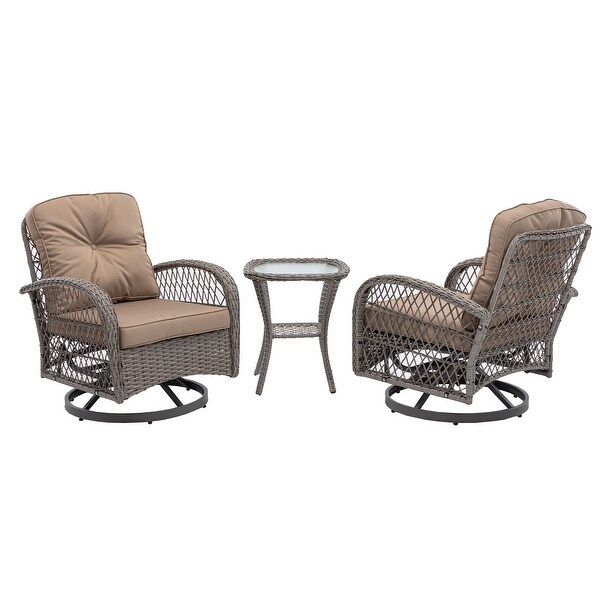 3pcs Outdoor Furniture Modern Wicker set - Overstock - 37248247