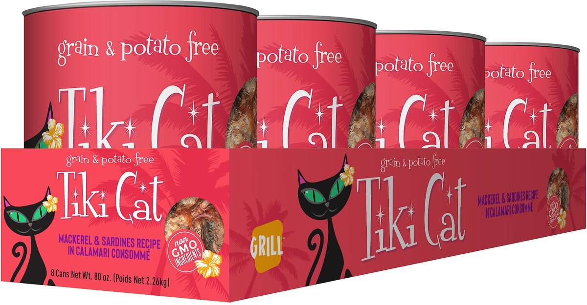 Tiki Cat Makaha Grill Mackerel and Sardine in Calamari Consomme Grain-Free Canned Cat Food