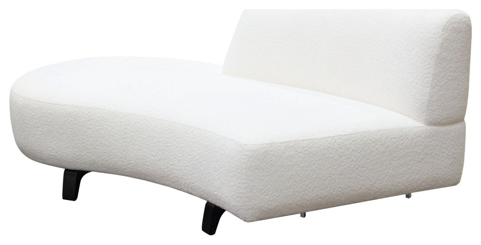 Vesper Curved Armless Left Chaise  White   Transitional   Indoor Chaise Lounge Chairs   by AMOC  Houzz