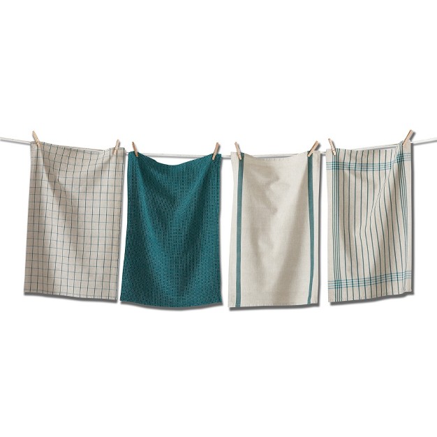 Tagltd Prairie Woven Flour Sack Dishtowel Set Of 4 Green Multi