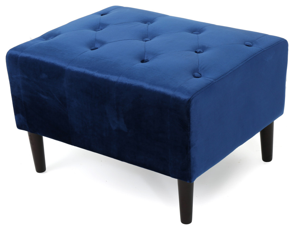 GDF Studio Kalani Tufted New Velvet Ottoman   Midcentury   Footstools And Ottomans   by GDFStudio  Houzz