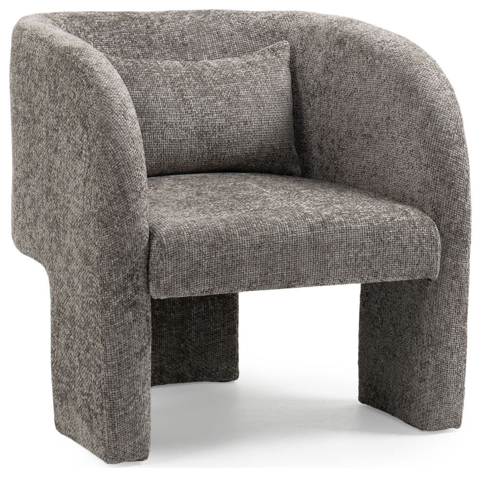 Sawyer Beige Weaved Polyester Fabric Accent Chair   Transitional   Armchairs And Accent Chairs   by Meridian Furniture  Houzz