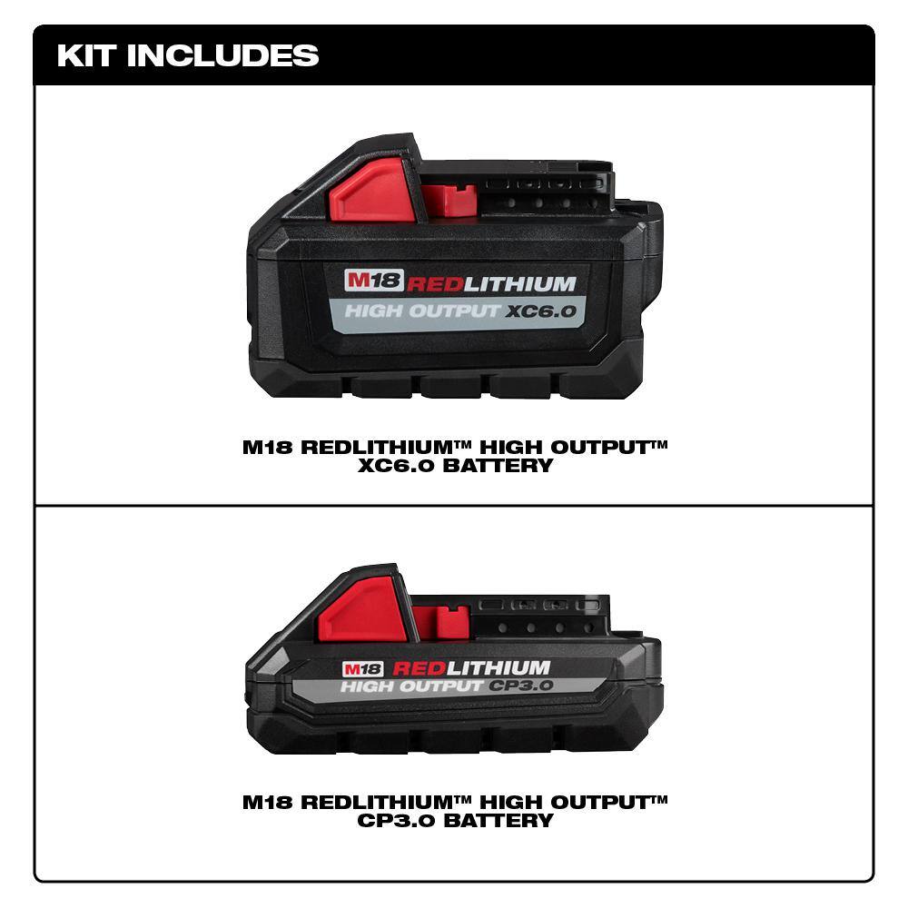 MW M18 18-Volt Lithium-Ion High Output 6.0 Ah and 3.0 Ah Battery (2-Pack) 48-11-1865S