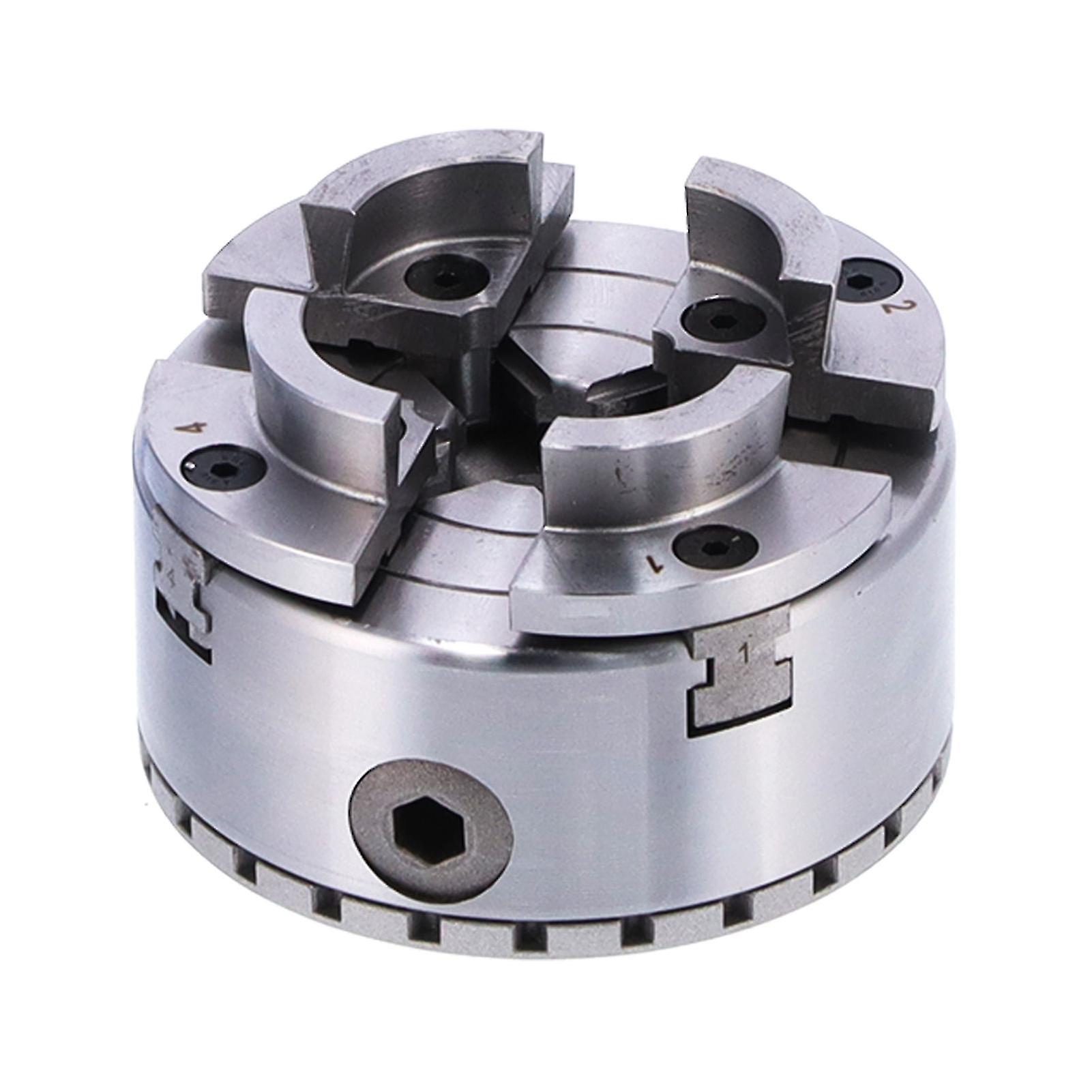 Self‑Centering Lathe Chuck M40 4in 4‑Jaw Metal for Woodworking Supporting Clamping