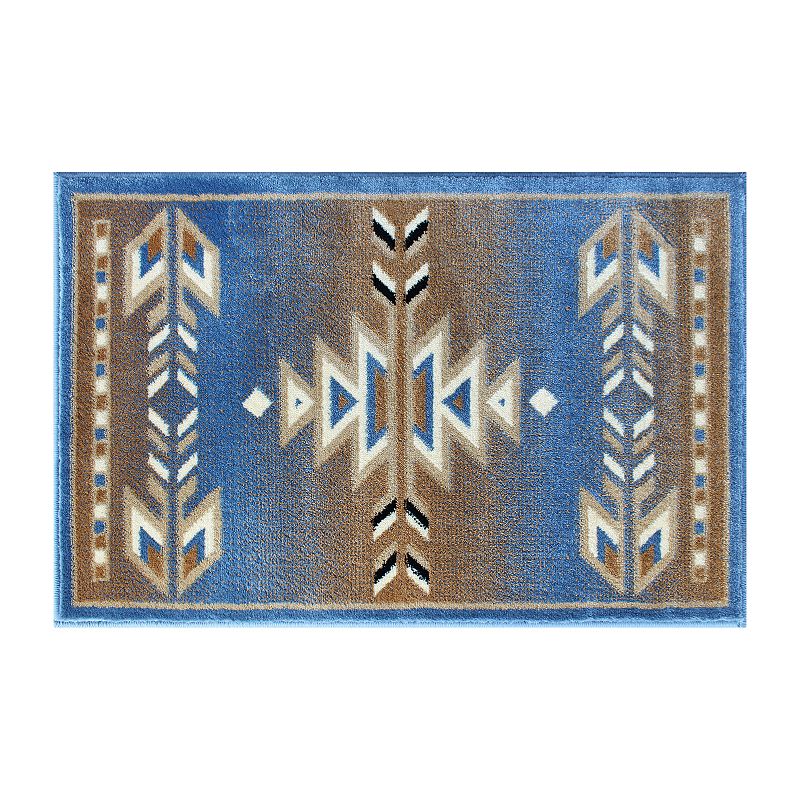 Masada Rugs Masada Rugs Southwest 2'x3' Native American Area Rug in Blue