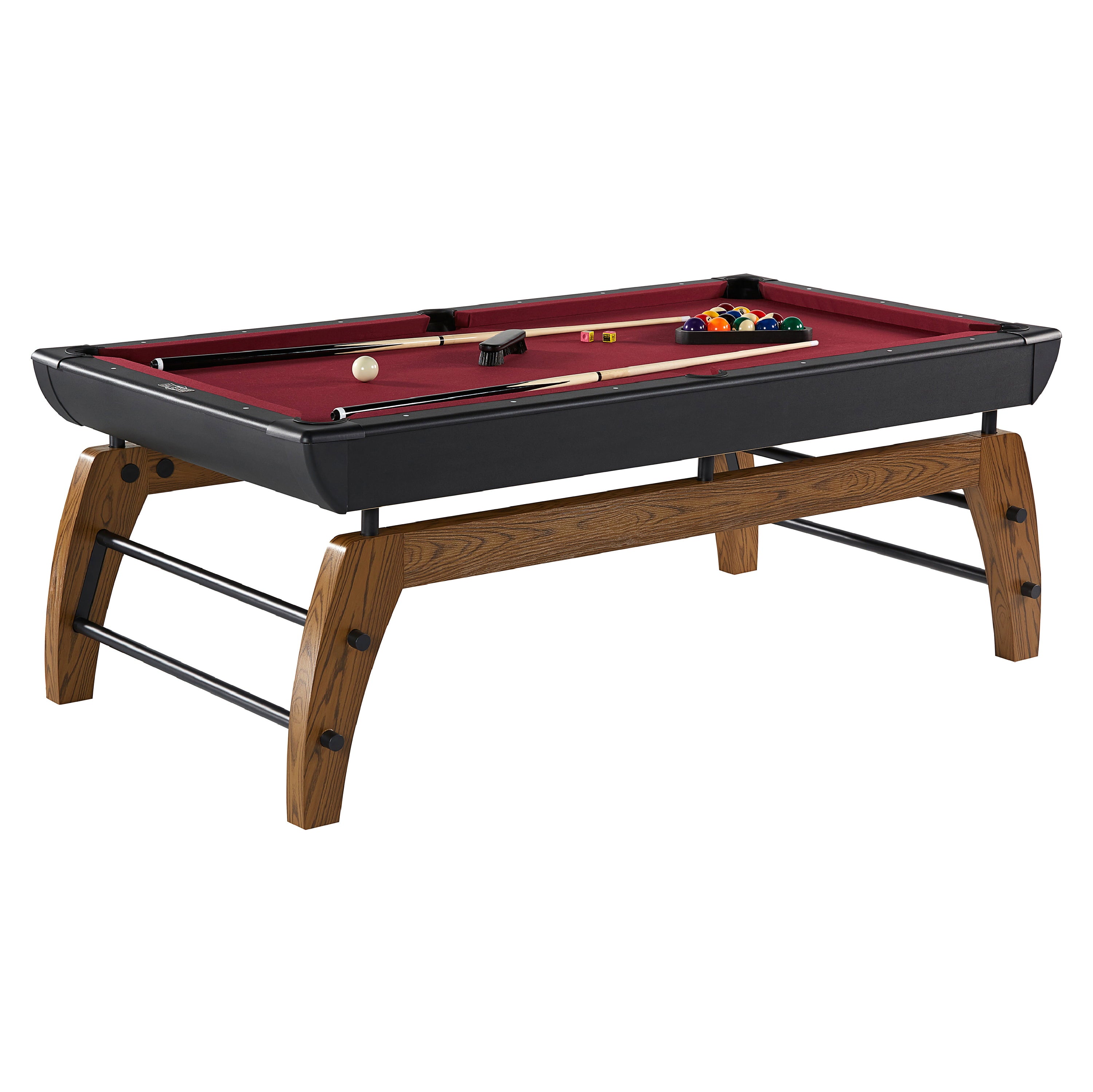 Hall of Games Indoor Black Billiard Table and Accessories (84 in x 44 in)