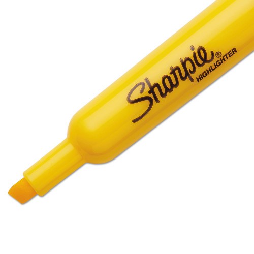 Sharpie Tank Style Highlighters， Chisel Tip， Yellow， Dozen (25005)