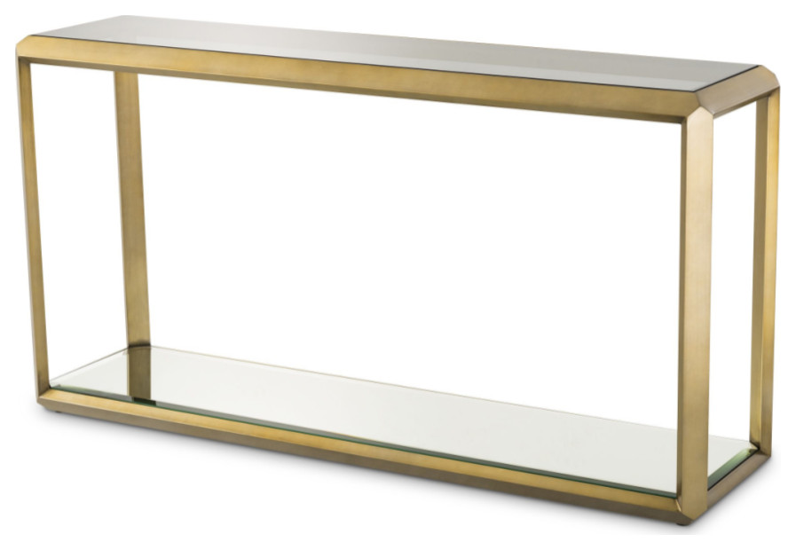 Slim Brass Console Table  Eichholtz Callum   Contemporary   Console Tables   by Oroa   Distinctive Furniture  Houzz