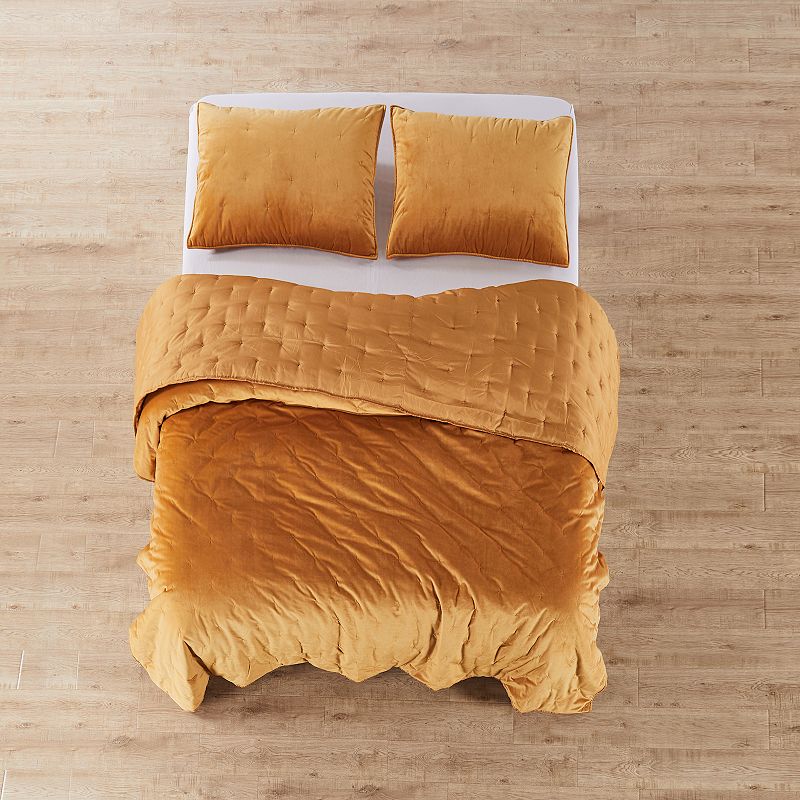 Levtex Home Birch Hill Calabria Velvet Ochre Quilt or Shams