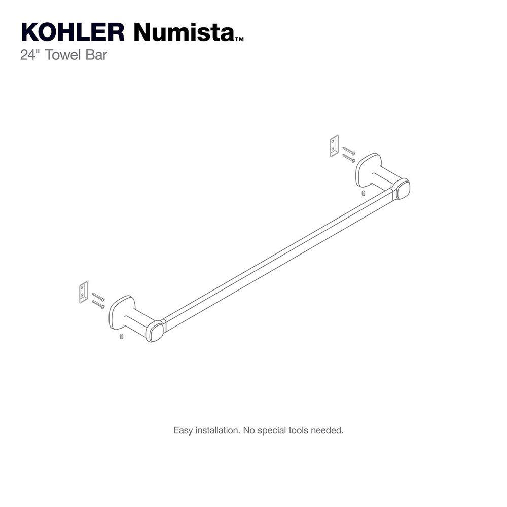 KOHLER Numista 24 in. Towel Bar in Vibrant Brushed Moderne Brass R30660-2MB