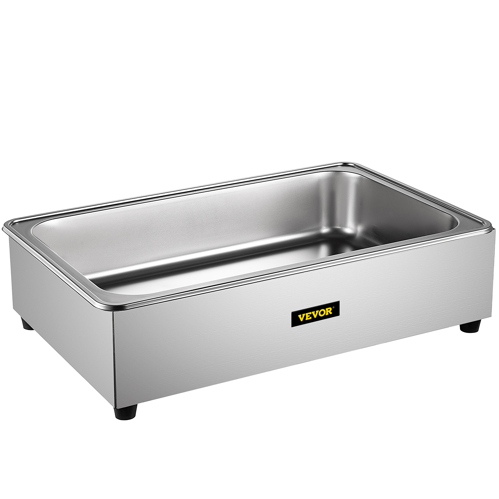 VEVOR Commercial Food Warmer， Full-Size 1 Pot Steam Table with Lid， 9.5 Quart Electric Soup Warmers， Grade Stainless Steel Bain Marie Buffet Equipment， Fits 21 x 13.2 Pan， 400W， for Restaurant， Sliver