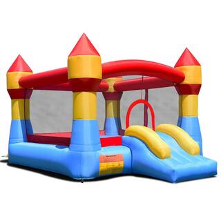 Costway Multi-color Kid Inflatable Bounce House Castle Moonwalk Playhouse Jumper Slide OP70020