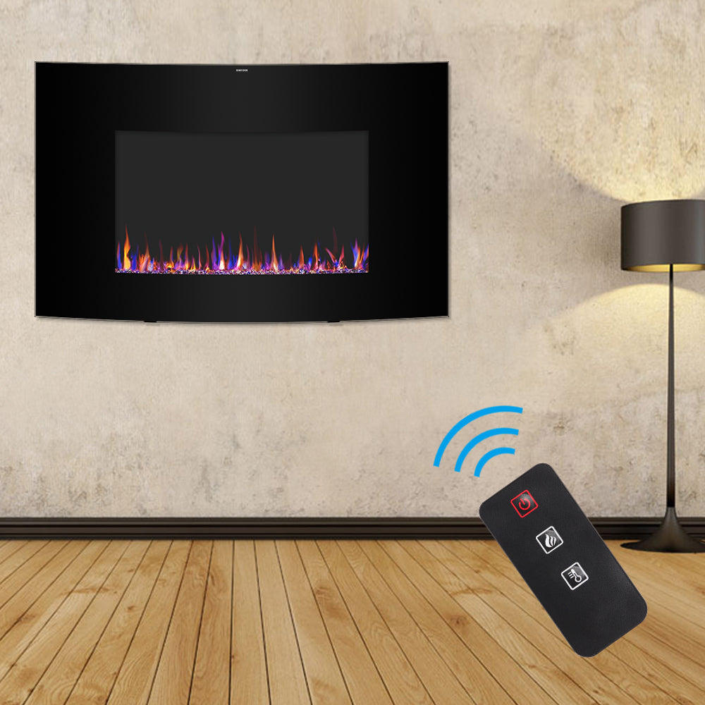 Ktaxon 35 Inches Electric Fireplace Wall Mounted Fireplace with Overheating Protection