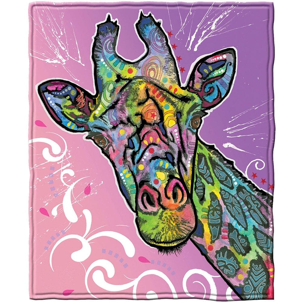 Giraffe Super Soft Plush Fleece Throw Blanket by Dean Russo