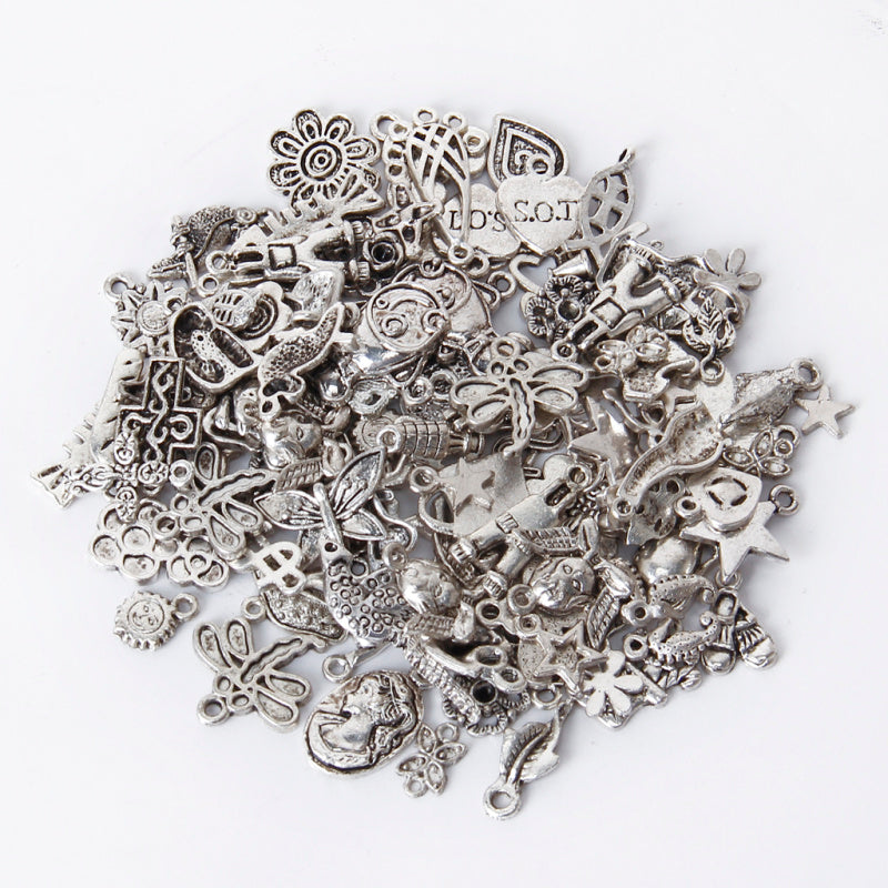 Lot 100pcs Antique Tibetan Silver Charms Pendants DIY Jewelry Craft Findings