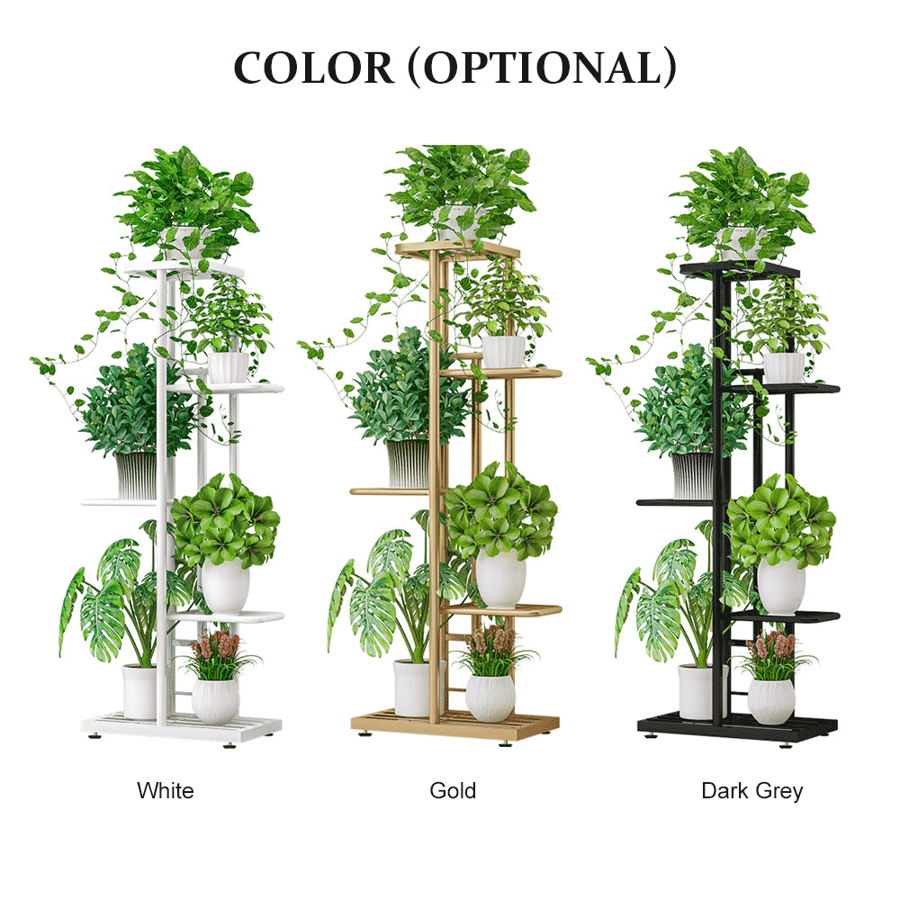 Walmeck 5-Tier Display Shelf Flower Pots Rack Plant Stand Potting Ladder Planter Stand Heavy Duty Storage Shelving Rack for Potted Plants