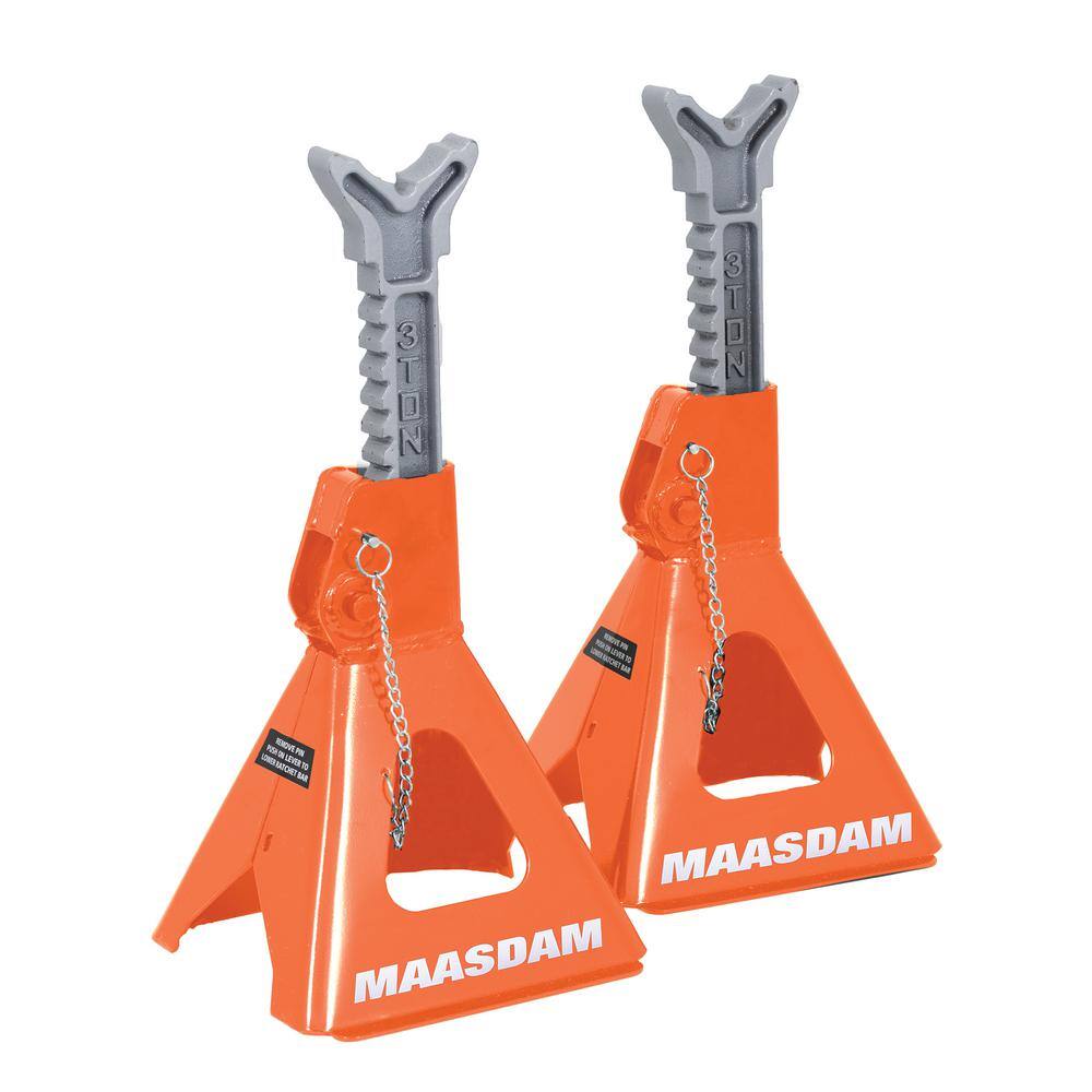 MAASDAM POW'R-PULL 3-Ton Jack Stand in Orange MPL4124-OR-DIP