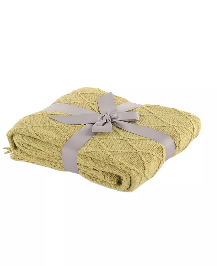 Battilo Home Knit Diamond Patterned Throw， 50