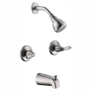 Glacier Bay Constructor 2-Handle 1-Spray Tub and Shower Faucet in Brushed Nickel (Valve Included) HD833CX-0004