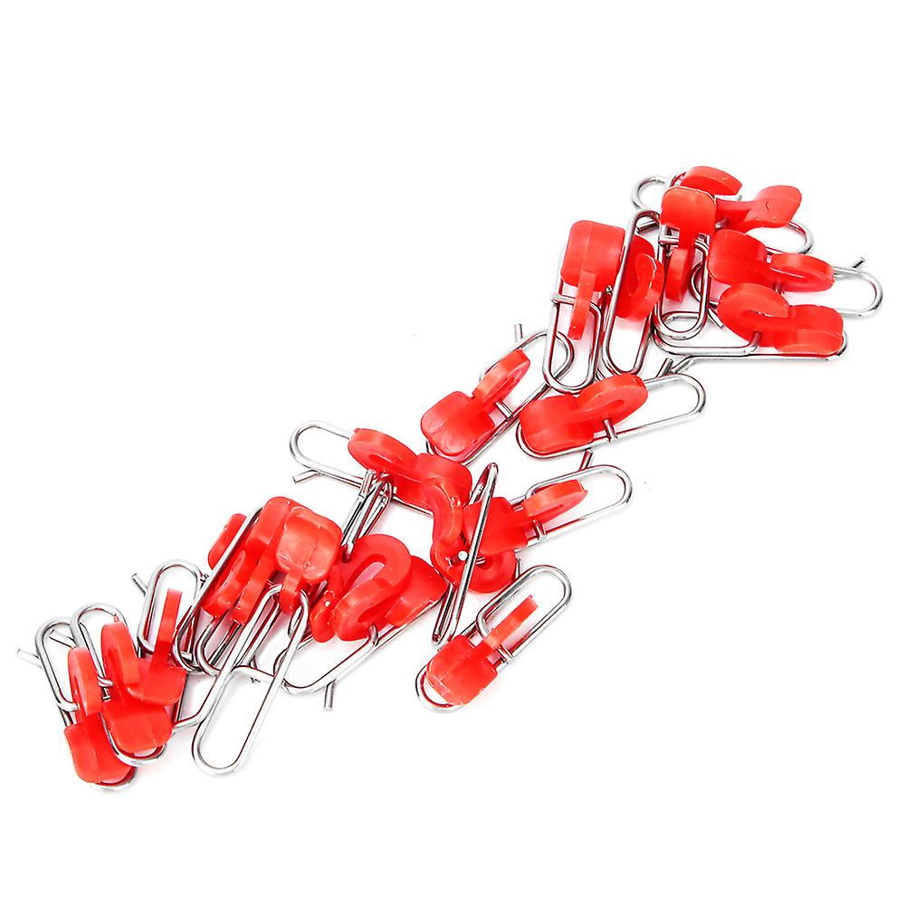 30 Pcs Durable Pe Lures Bait Clip Fishing Hook Decoupling Accessories(red)